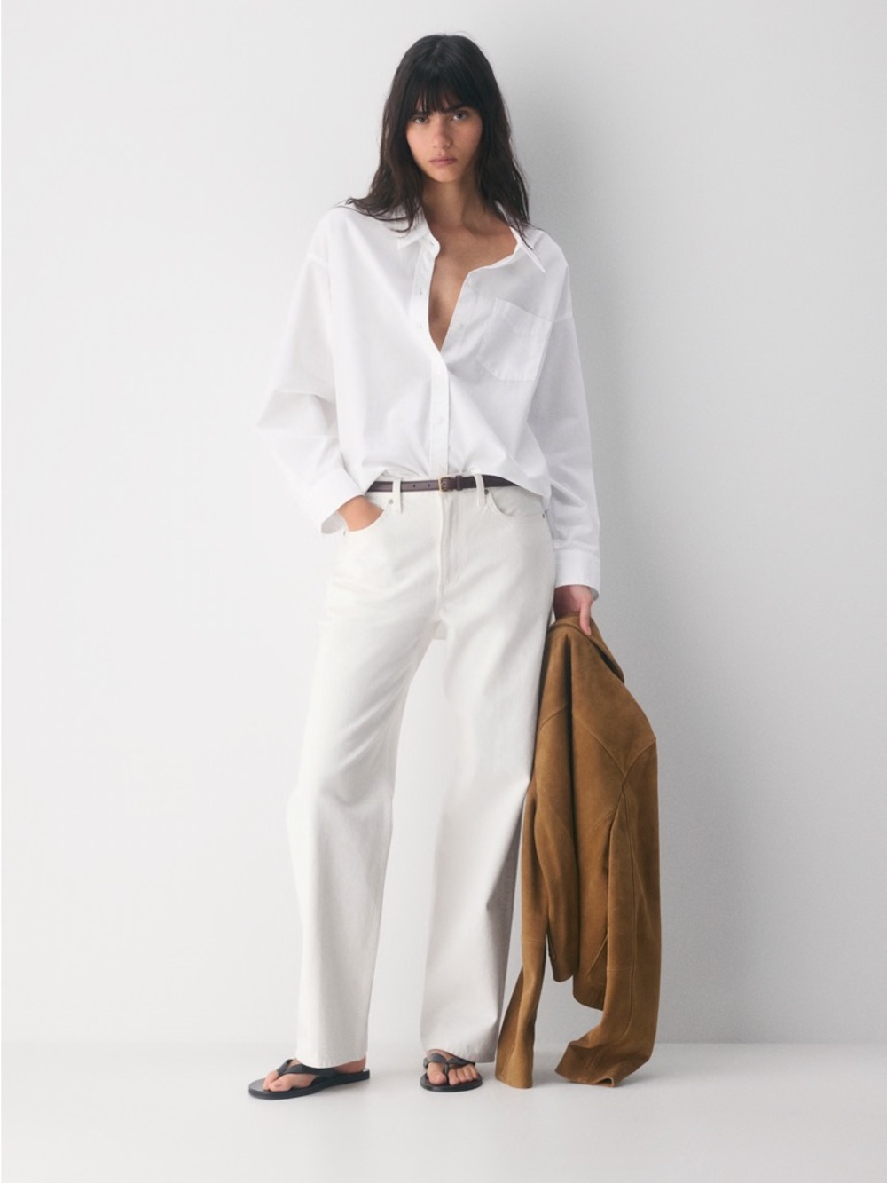 Classic Oversized White Button-Up Shirt
